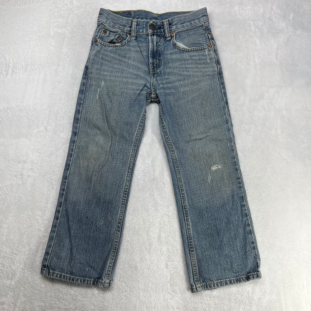 Vintage Levi's 527 Kids Youth 8‎ Blue Denim Distressed Classic Zip Fly - 24X21